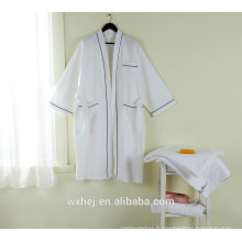 Robe de spa en kimono gaufré poly coton pour hommes et femmes